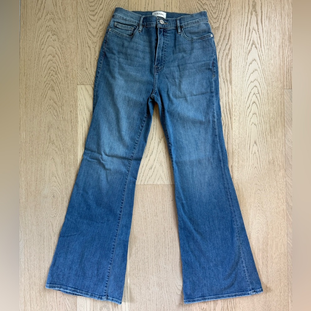 Classic Blue Flare Jeans - Le Easy Flare by Frame Denim
